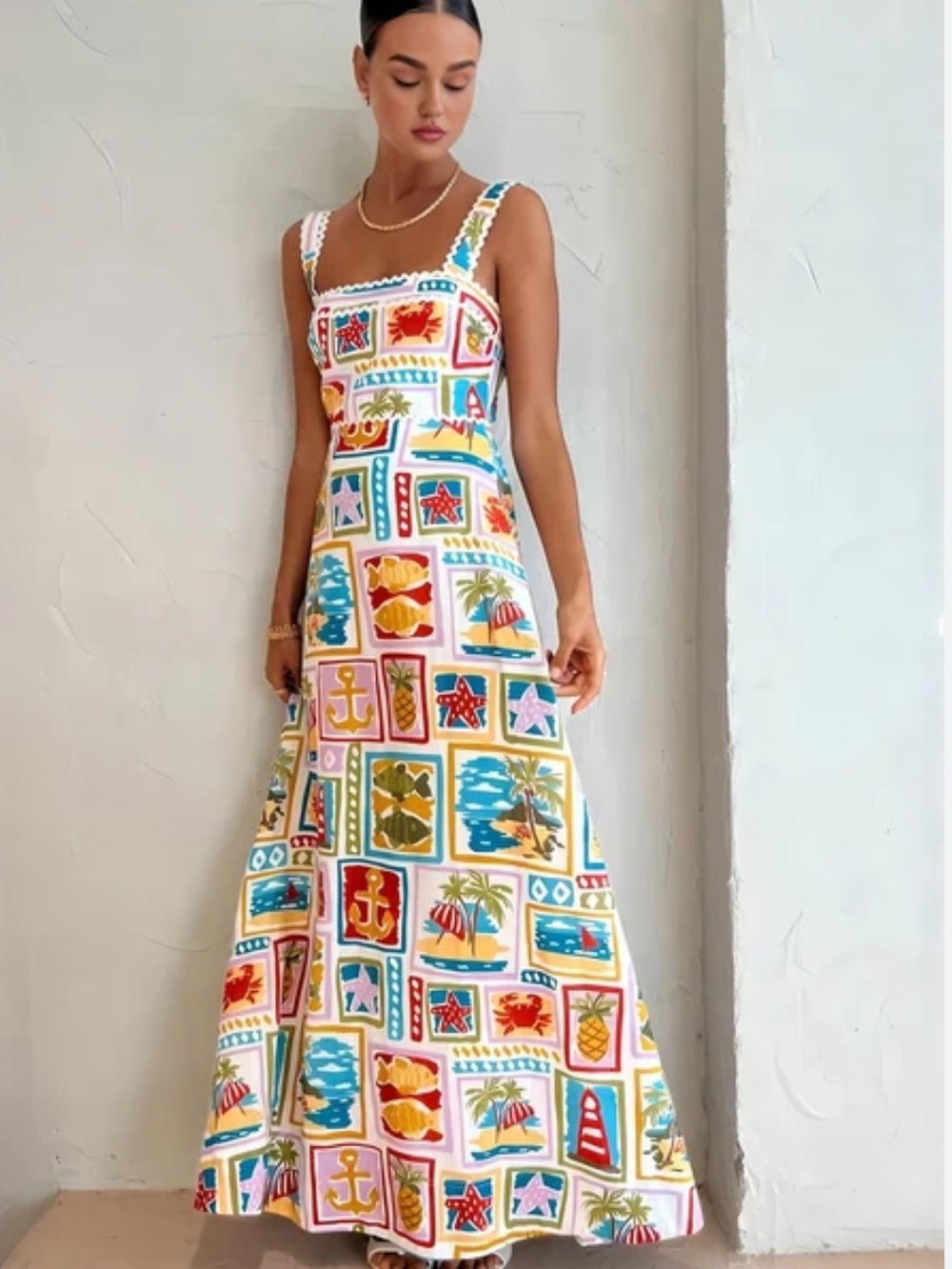 Commense Graffiti Print Sleeveless Long Dress NWT